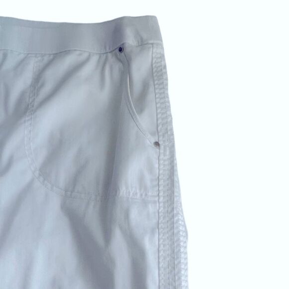 Chico's White Convertible Roll Up Cotton Blend Summer Pants sz 0.5  (S/6) - Picture 6 of 9